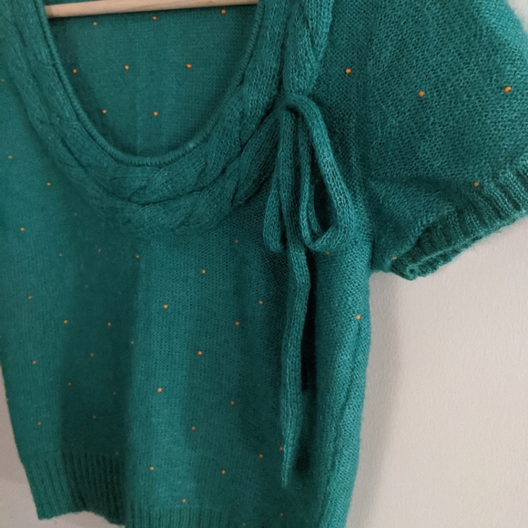 Vintage Cropped Green Sweater - Picture 3 of 3